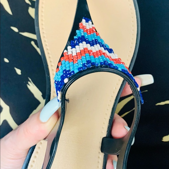 Reduced. Multi-color beaded sandals - Picture 4 of 6